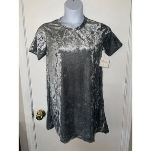 NWT Crushed Velvet T-shirt Dress short sleeve size Medium #0278